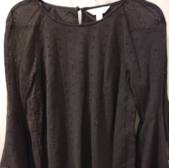 LC Lauren Conrad Tops - LC Lauren Conrad Black Eyelet Blouse